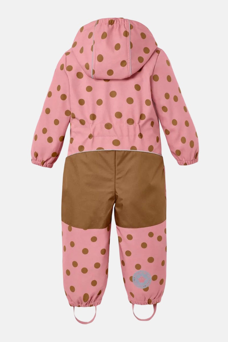 Tchibo Toddlers Girl Polka Dots Overall Rain Jacket, Pink - Image 3